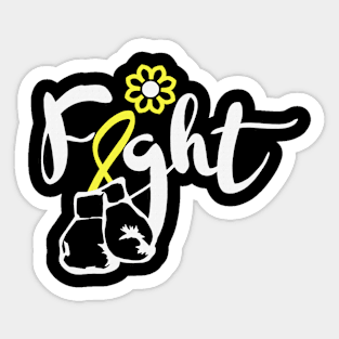 Fight Faith Hope Cure Support Hydrocephalus Awareness Yellow Ribbon Warrior Sticker